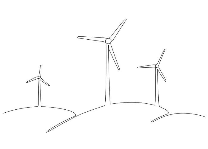 風力發電機圖片簡筆畫，水平風力發電機圖片